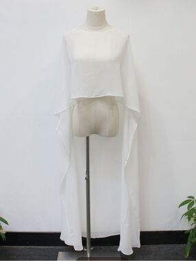 Etsy White Chiffon Long Shawl Cloak - Minimalist Bridal Cape